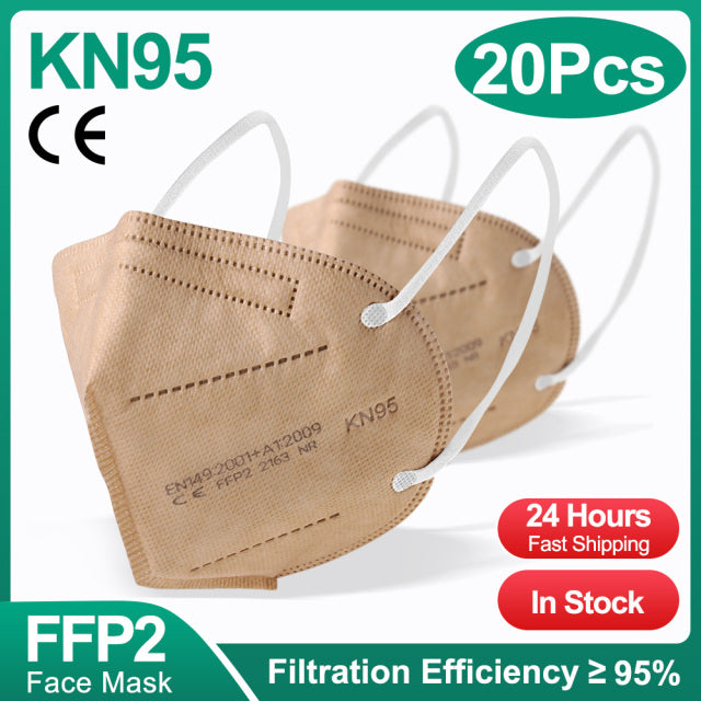1-100PCS KN95 Masques ffp2mask 5 Couches Bouche Masque FFP2 KN95 Respirateur FPP2 Masque FFP 2 Protecteur Mascarillas Masken CE