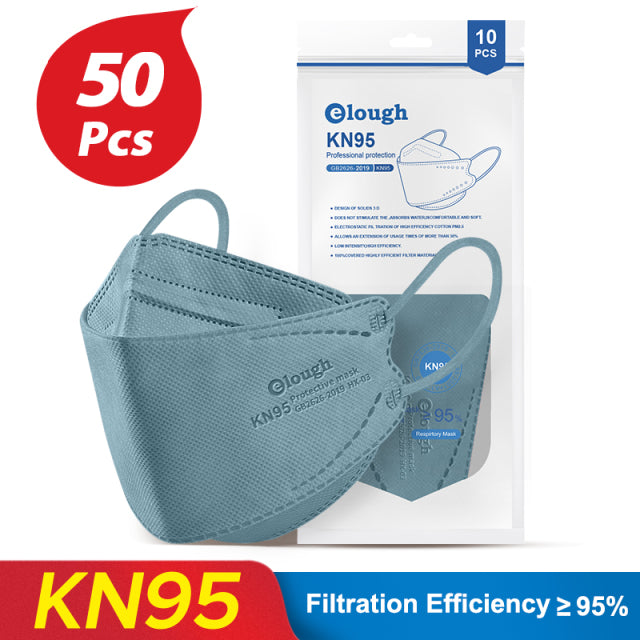 Elough – masque facial FFP2 pour adulte, plusieurs couleurs, à 4 plis, KN95