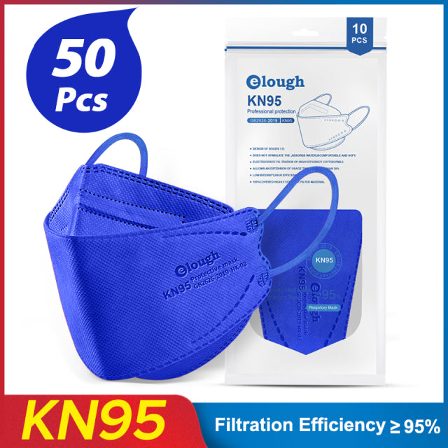Elough – masque facial FFP2 pour adulte, plusieurs couleurs, à 4 plis, KN95