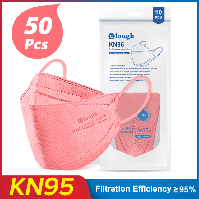 Elough – masque facial FFP2 pour adulte, plusieurs couleurs, à 4 plis, KN95