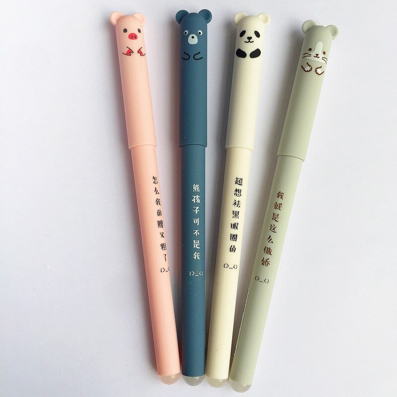 Xiaomi Cartoon Animals Erasable Pen 0.35mm Cute Panda Cat Magic Pens Gel Pens for School Writing Novelty Stationery Girls Gifts