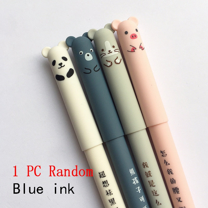 Xiaomi Cartoon Animals Erasable Pen 0.35mm Cute Panda Cat Magic Pens Gel Pens for School Writing Novelty Stationery Girls Gifts