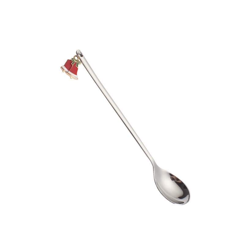 Christmas Decorations Christmas Stainless Spoon New Year 2021 Xmas Party Table Ornaments Coffee Spoon For Home Navidad Noel Gift