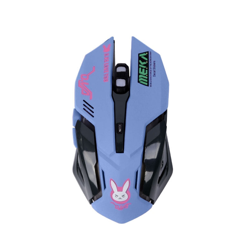 OW 6 Buttons Gaming Breathing LED Backlit Gaming Mice D.VA Reaper Wired USB Computer Mouse for PC& Mac Overwatch Gamers