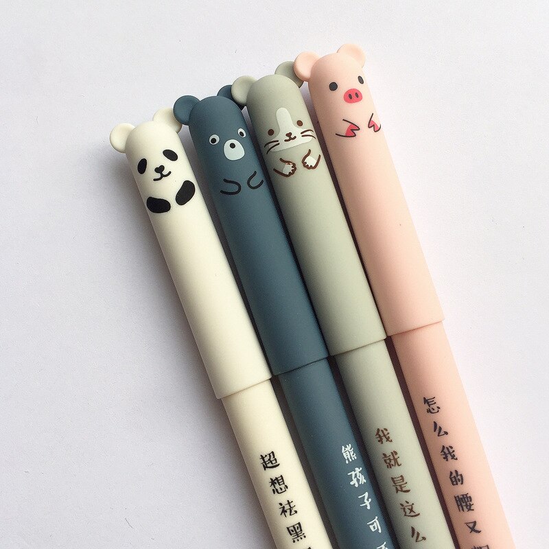 Xiaomi Cartoon Animals Erasable Pen 0.35mm Cute Panda Cat Magic Pens Gel Pens for School Writing Novelty Stationery Girls Gifts
