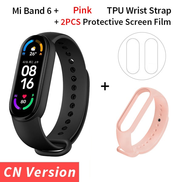 Xiaomi Mi Band 6 Smart Bracelet 1.56 AMOLED Display Blood Oxygen Fitness Traker Heart Rate Bluetooth Waterproof Miband 6