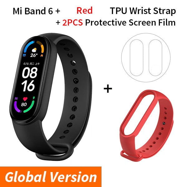 Xiaomi Mi Band 6 Smart Bracelet 1.56 AMOLED Display Blood Oxygen Fitness Traker Heart Rate Bluetooth Waterproof Miband 6