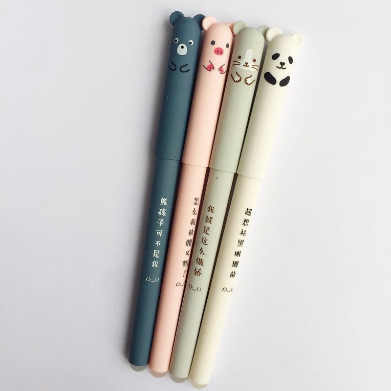 Xiaomi Cartoon Animals Erasable Pen 0.35mm Cute Panda Cat Magic Pens Gel Pens for School Writing Novelty Stationery Girls Gifts