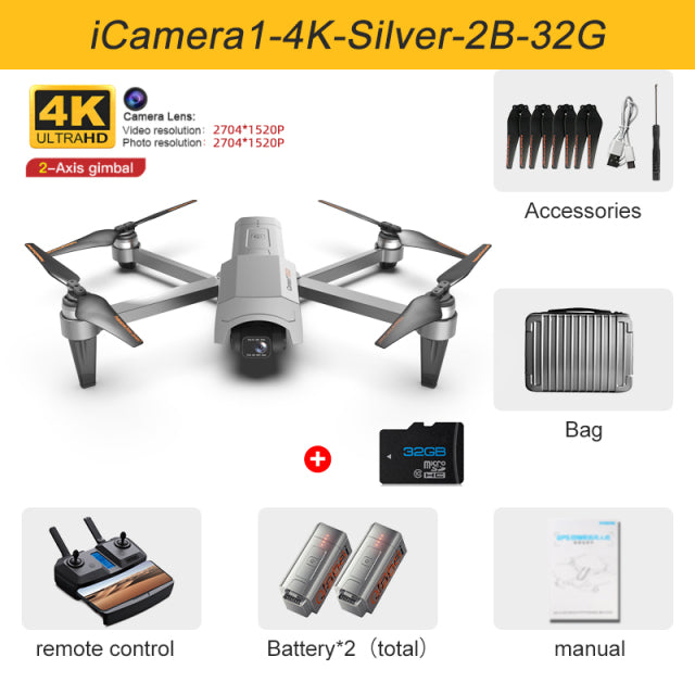 Nouveau Drone GOD GPS 4K caméra HD gps 5G Wifi Anti-secousse, cardan à 2 axes, moteur sans balais, 5KM RC, jouet, cadeaux, 2022