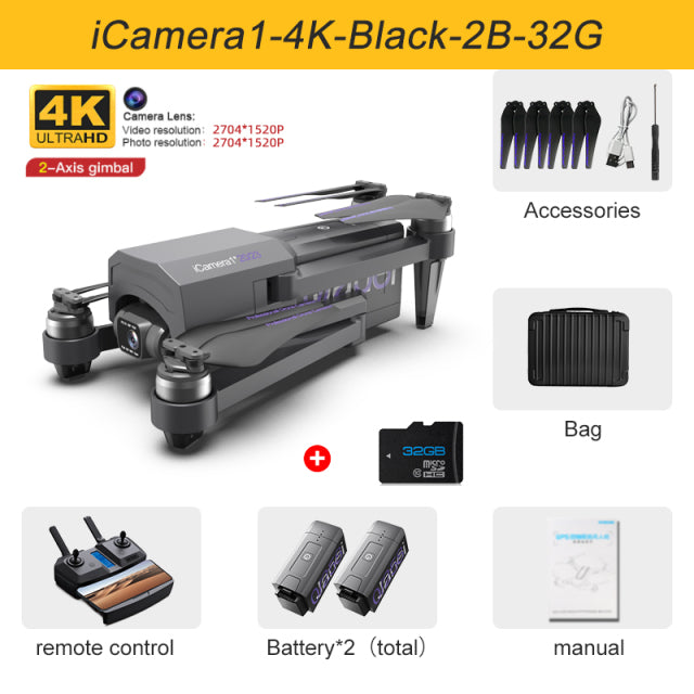 Nouveau Drone GOD GPS 4K caméra HD gps 5G Wifi Anti-secousse, cardan à 2 axes, moteur sans balais, 5KM RC, jouet, cadeaux, 2022