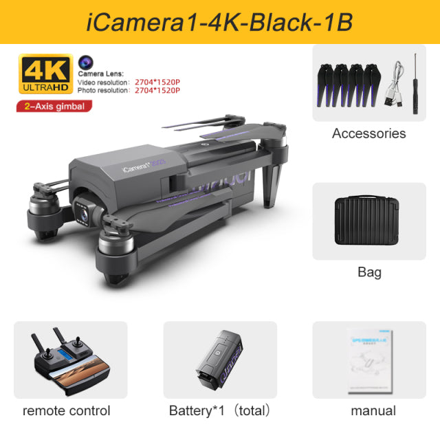 Nouveau Drone GOD GPS 4K caméra HD gps 5G Wifi Anti-secousse, cardan à 2 axes, moteur sans balais, 5KM RC, jouet, cadeaux, 2022
