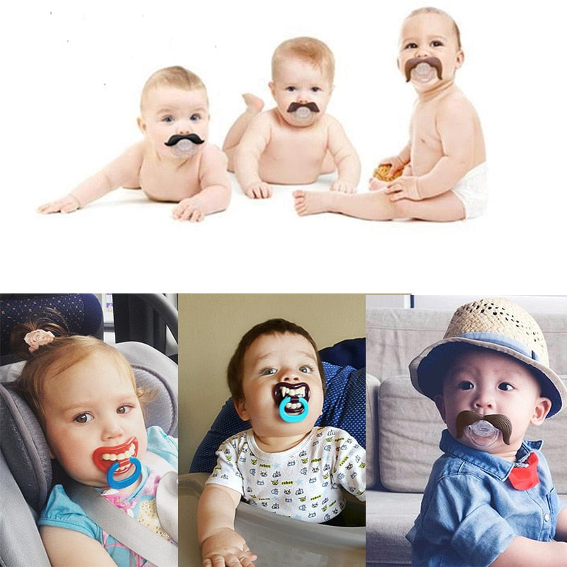 Silicone Funny Nipple Mustache Pacifier Baby Soother Toddler Orthodontic Nipples Red Kiss Lips Teether Baby Feeding