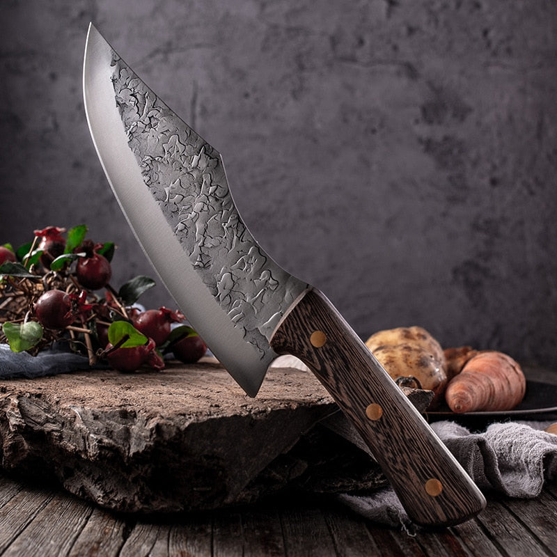 Cooking Boning Knife Kitchen Meat Cleaver Japanese High Carbon Steel Knife Handmade Chef Butcher Kitchen Knife & Protective Case