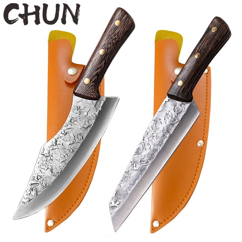 Cooking Boning Knife Kitchen Meat Cleaver Japanese High Carbon Steel Knife Handmade Chef Butcher Kitchen Knife & Protective Case