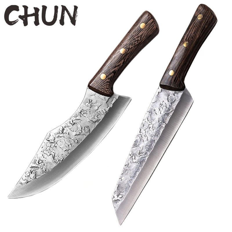 Cooking Boning Knife Kitchen Meat Cleaver Japanese High Carbon Steel Knife Handmade Chef Butcher Kitchen Knife & Protective Case