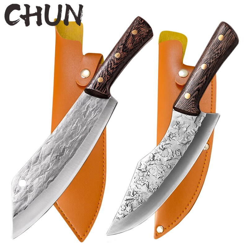 Cooking Boning Knife Kitchen Meat Cleaver Japanese High Carbon Steel Knife Handmade Chef Butcher Kitchen Knife & Protective Case