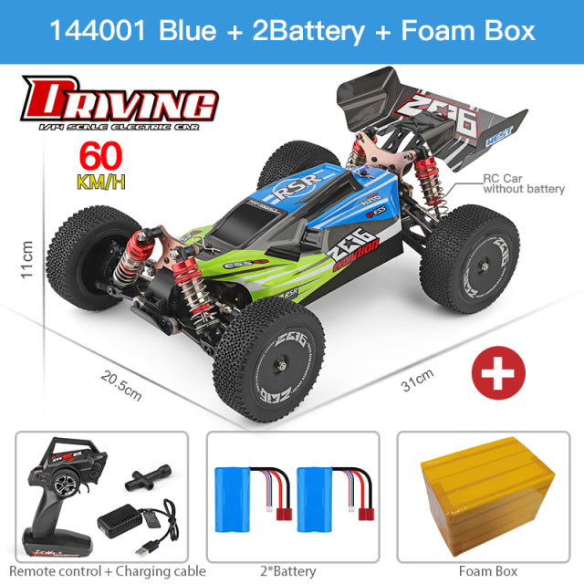 Voiture de course radiocommandée 2,4 GHz WLtoys 144001 pour enfant, jouets télécommandés, tout-terrain 4WD, à grande vitesse 70 km/h, A959 959B