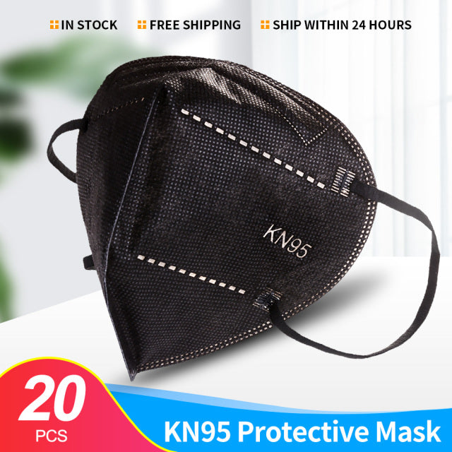 1-100PCS KN95 Masques ffp2mask 5 Couches Bouche Masque FFP2 KN95 Respirateur FPP2 Masque FFP 2 Protecteur Mascarillas Masken CE