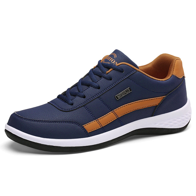 Baskets en Cuir pour Homme, Chaussures Tendance Décontractées, Matière Respirante, Semelles Antidérapantes, Mode Italienne