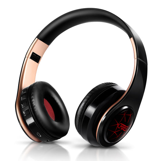 Casque d&#39;écoute sans fil bluetooth, lumières respirantes, casque d&#39;écoute, support de tablette d&#39;ordinateur mobile, basses lourdes