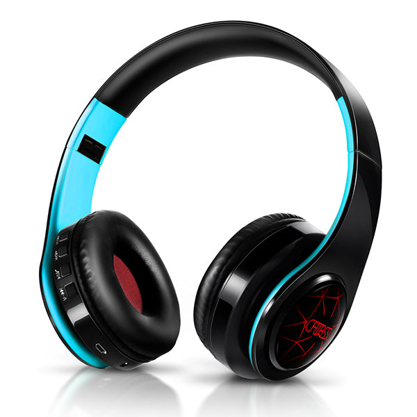 Casque d&#39;écoute sans fil bluetooth, lumières respirantes, casque d&#39;écoute, support de tablette d&#39;ordinateur mobile, basses lourdes