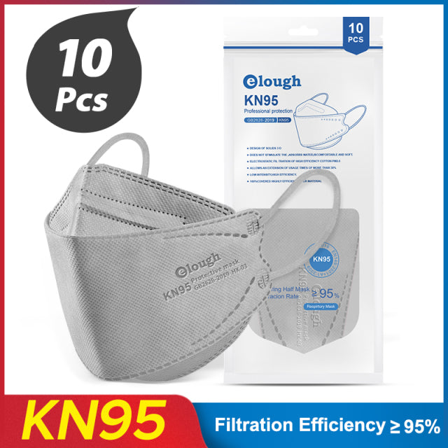 Elough – masque facial FFP2 pour adulte, plusieurs couleurs, à 4 plis, KN95