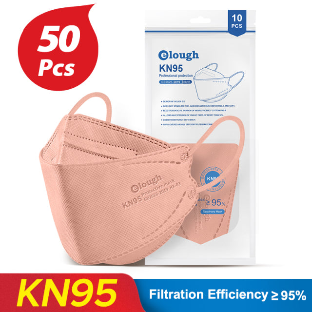 Elough – masque facial FFP2 pour adulte, plusieurs couleurs, à 4 plis, KN95