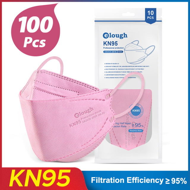 Elough – masque facial FFP2 pour adulte, plusieurs couleurs, à 4 plis, KN95