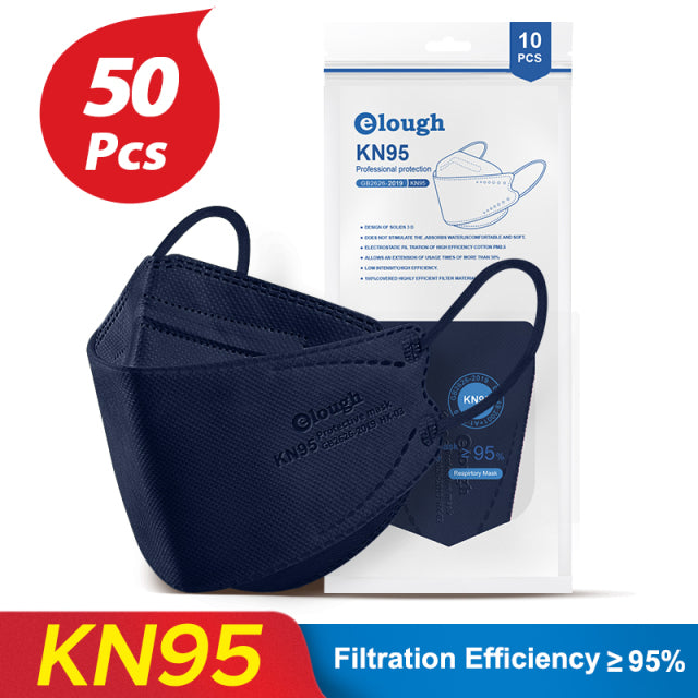 Elough – masque facial FFP2 pour adulte, plusieurs couleurs, à 4 plis, KN95