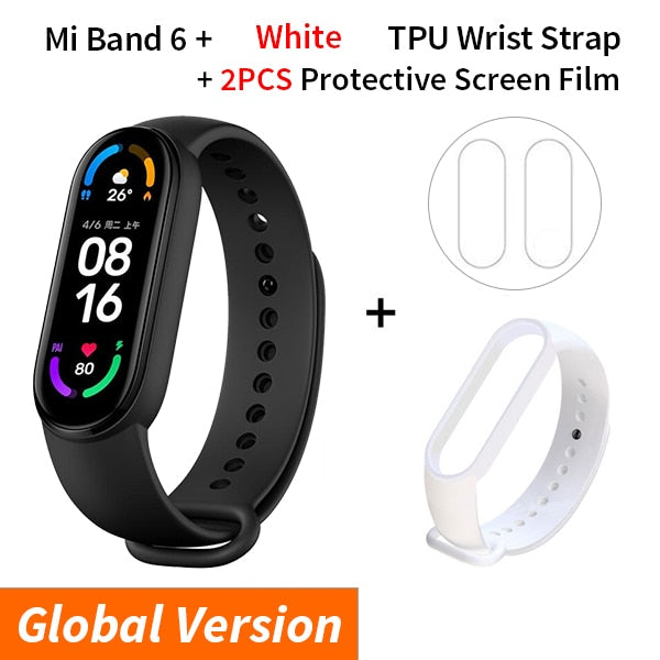 Xiaomi Mi Band 6 Smart Bracelet 1.56 AMOLED Display Blood Oxygen Fitness Traker Heart Rate Bluetooth Waterproof Miband 6
