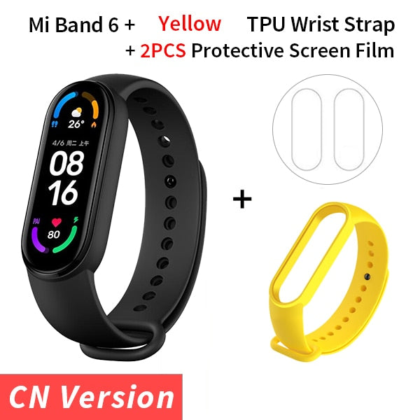 Xiaomi Mi Band 6 Smart Bracelet 1.56 AMOLED Display Blood Oxygen Fitness Traker Heart Rate Bluetooth Waterproof Miband 6
