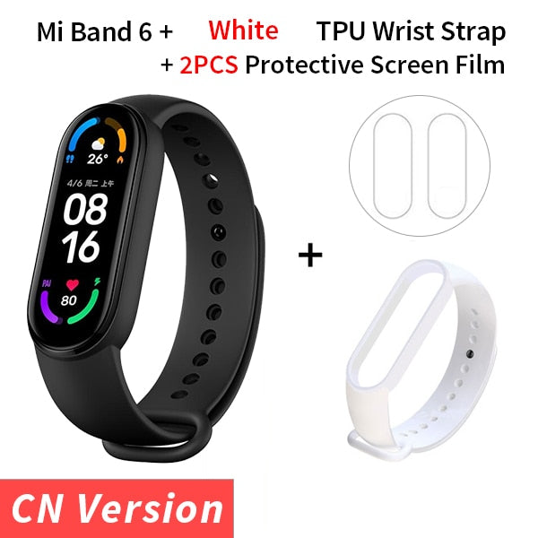 Xiaomi Mi Band 6 Smart Bracelet 1.56 AMOLED Display Blood Oxygen Fitness Traker Heart Rate Bluetooth Waterproof Miband 6
