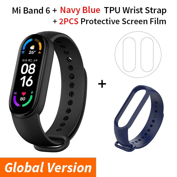 Xiaomi Mi Band 6 Smart Bracelet 1.56 AMOLED Display Blood Oxygen Fitness Traker Heart Rate Bluetooth Waterproof Miband 6