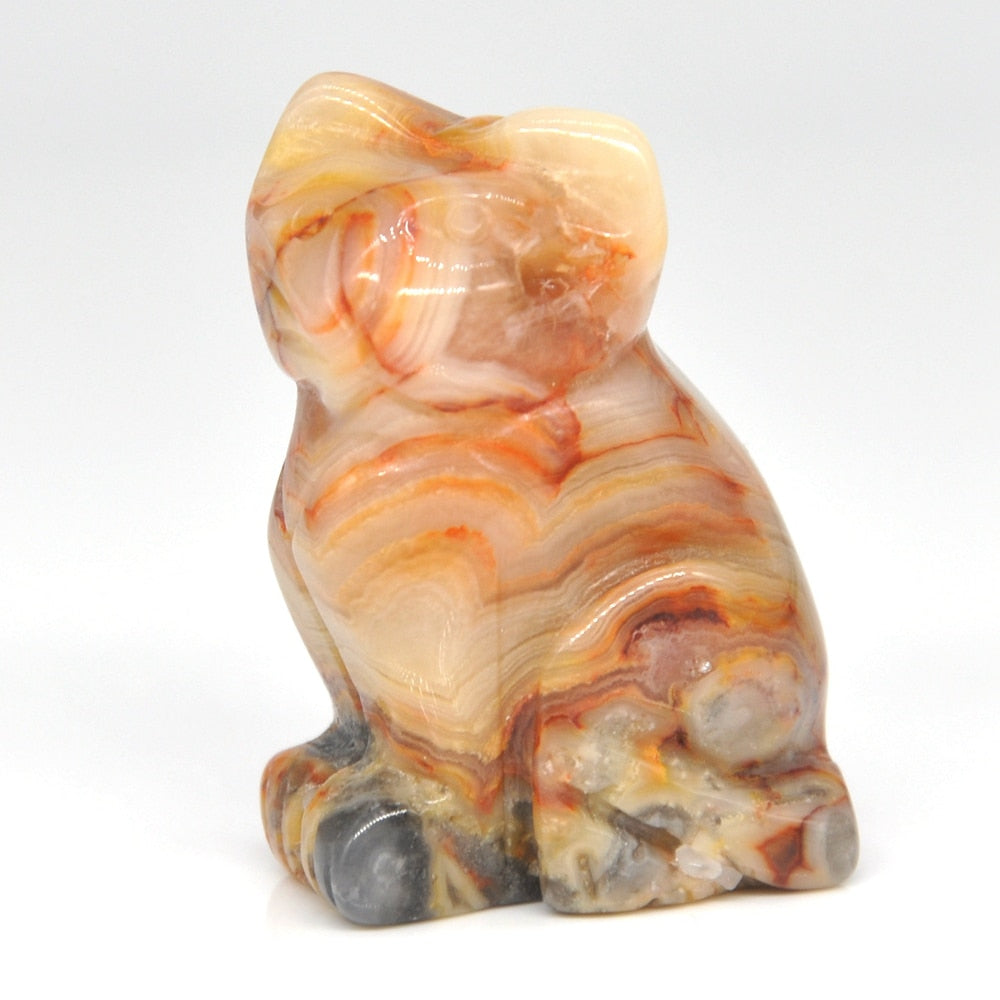 1.5&quot; Cat Statue Natural Gemstone Carving Healing Crystal Animals Figurines Reiki Stones Decoration Wholesale