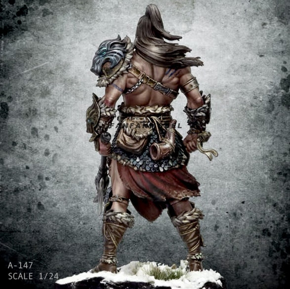 1/24 75MM Resin Figure Kits Nordic Dragon Slayer (Double head) self-assembled A-147