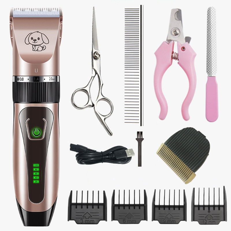 Dog Hair Clippers Electric Cat Grooming Trimmer Professional Rechargeable Low-Noise Pet shop dedicated Cutter Hair Shaver Kit