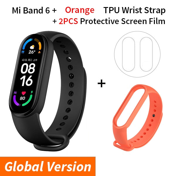 Xiaomi Mi Band 6 Smart Bracelet 1.56 AMOLED Display Blood Oxygen Fitness Traker Heart Rate Bluetooth Waterproof Miband 6