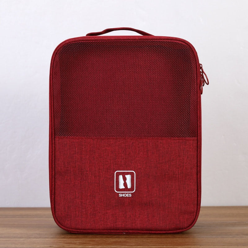 3 Layers Travel Shoe Bag Portable Organizer Storage Pack Bag 3 Pairs Shoes Fit For Trolley Case Travelling Luggage Handbag XA48C