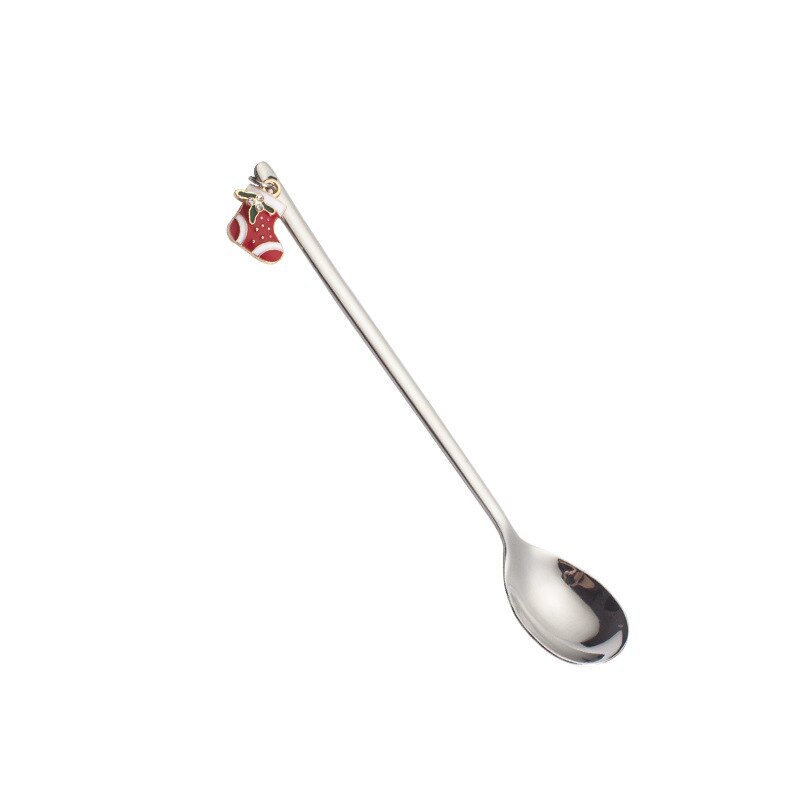 Christmas Decorations Christmas Stainless Spoon New Year 2021 Xmas Party Table Ornaments Coffee Spoon For Home Navidad Noel Gift