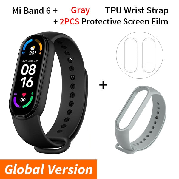Xiaomi Mi Band 6 Smart Bracelet 1.56 AMOLED Display Blood Oxygen Fitness Traker Heart Rate Bluetooth Waterproof Miband 6