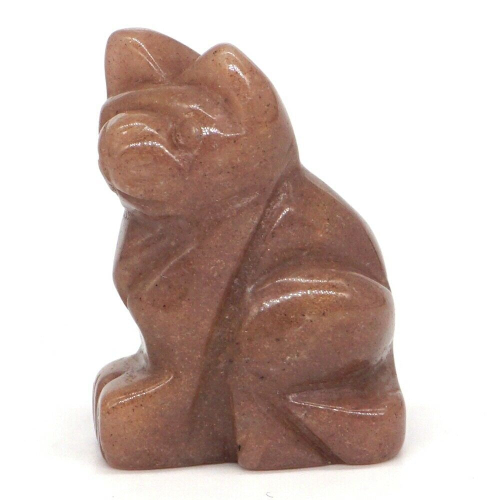 1.5&quot; Cat Statue Natural Gemstone Carving Healing Crystal Animals Figurines Reiki Stones Decoration Wholesale