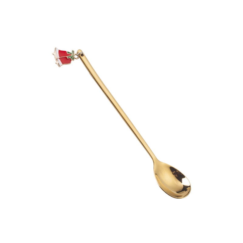 Christmas Decorations Christmas Stainless Spoon New Year 2021 Xmas Party Table Ornaments Coffee Spoon For Home Navidad Noel Gift