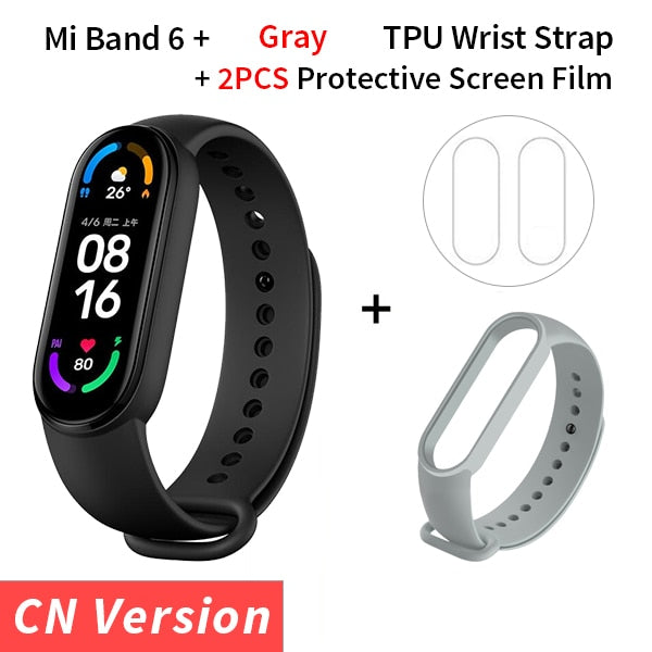 Xiaomi Mi Band 6 Smart Bracelet 1.56 AMOLED Display Blood Oxygen Fitness Traker Heart Rate Bluetooth Waterproof Miband 6