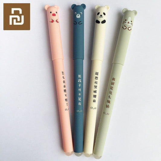 Xiaomi Cartoon Animals Erasable Pen 0.35mm Cute Panda Cat Magic Pens Gel Pens for School Writing Novelty Stationery Girls Gifts