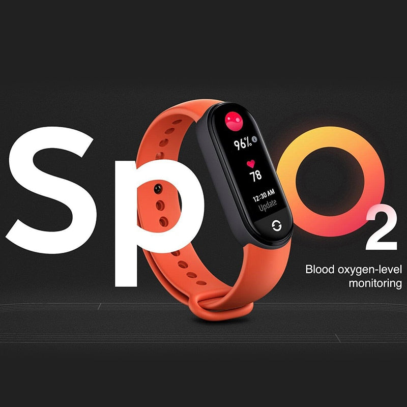 Xiaomi Mi Band 6 Smart Bracelet 1.56 AMOLED Display Blood Oxygen Fitness Traker Heart Rate Bluetooth Waterproof Miband 6