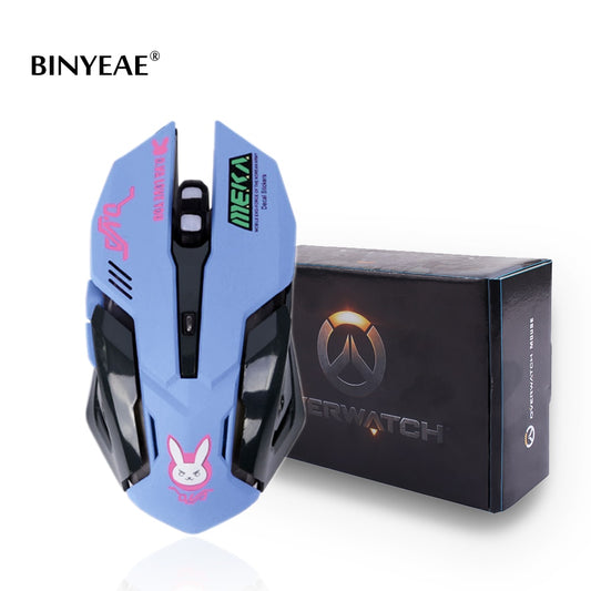 OW 6 Buttons Gaming Breathing LED Backlit Gaming Mice D.VA  Reaper Wired USB Computer Mouse for PC& Mac Overwatch Gamers