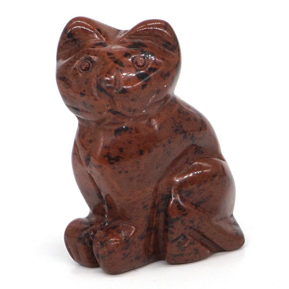 1.5&quot; Cat Statue Natural Gemstone Carving Healing Crystal Animals Figurines Reiki Stones Decoration Wholesale