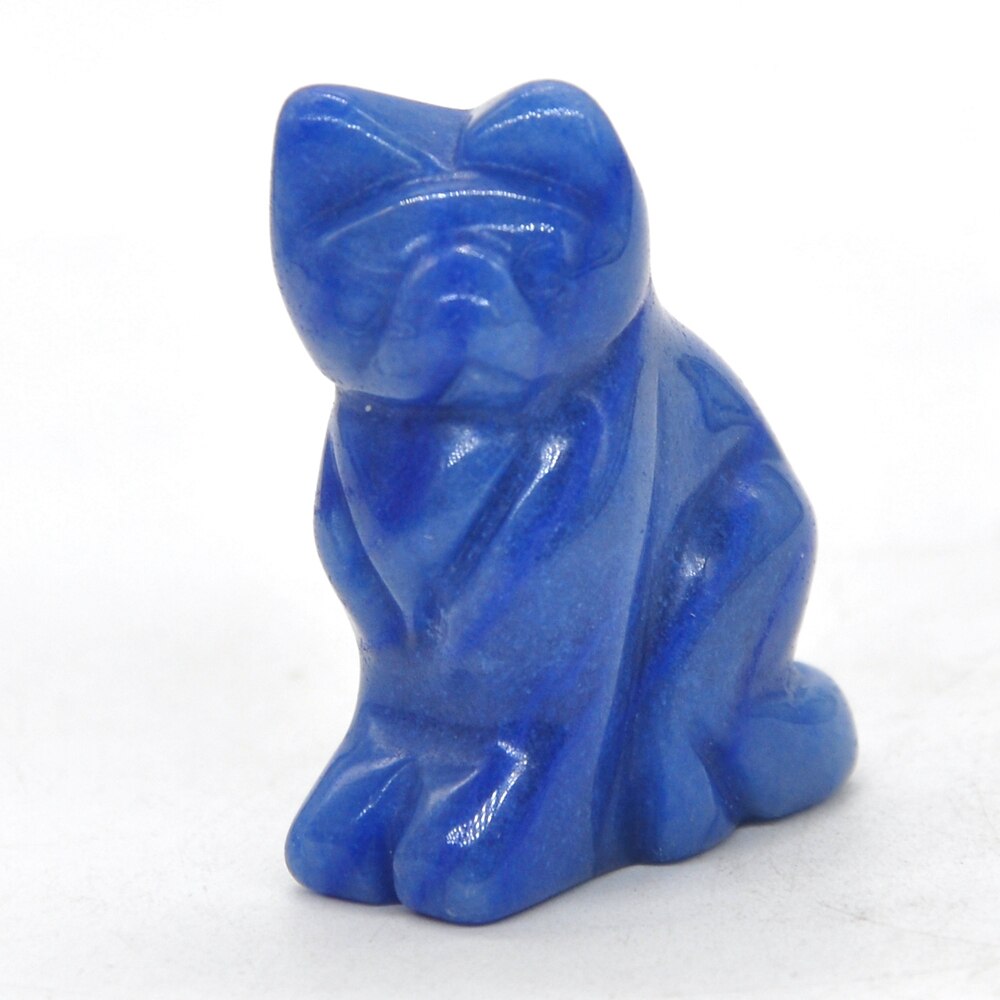 1.5&quot; Cat Statue Natural Gemstone Carving Healing Crystal Animals Figurines Reiki Stones Decoration Wholesale