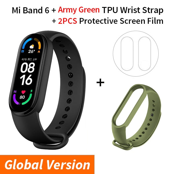 Xiaomi Mi Band 6 Smart Bracelet 1.56 AMOLED Display Blood Oxygen Fitness Traker Heart Rate Bluetooth Waterproof Miband 6