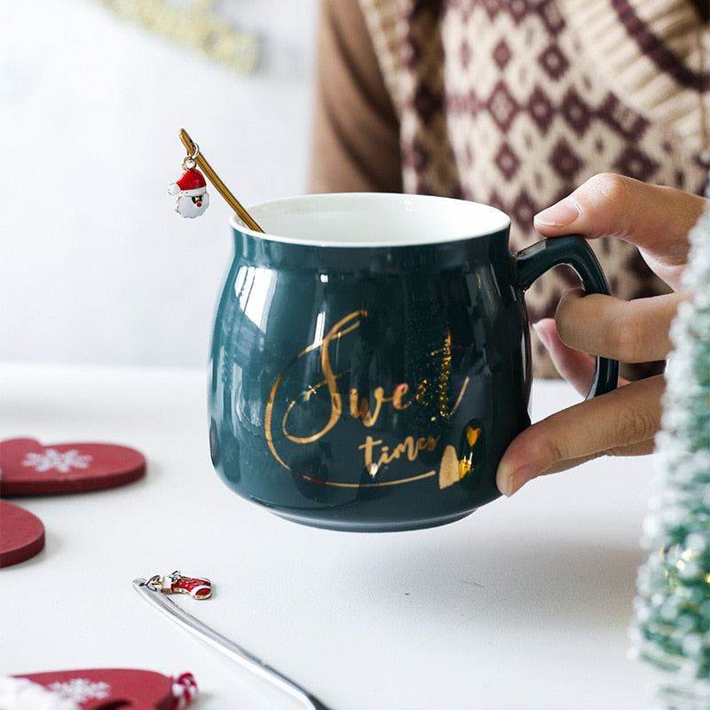 Christmas Decorations Christmas Stainless Spoon New Year 2021 Xmas Party Table Ornaments Coffee Spoon For Home Navidad Noel Gift
